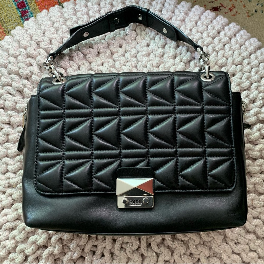 Karl Lagerfeld Black Quilted Purse